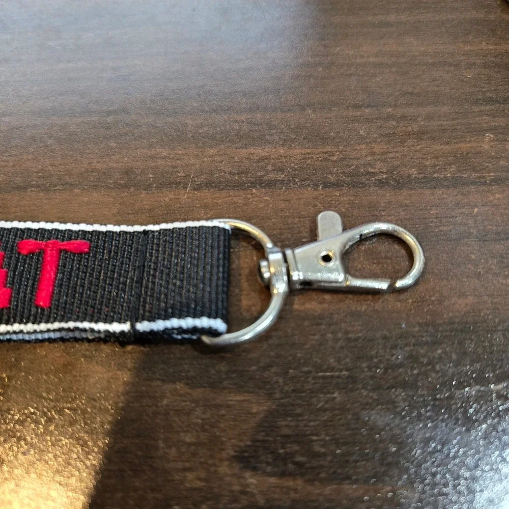 Rink Rat Keychain Embroidered Double Sided Keyring Fob